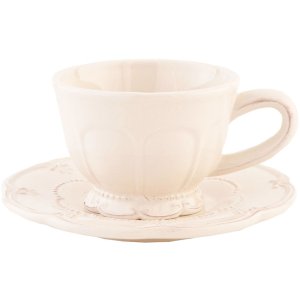 Clayre & Eef Rustic Romance Tasse mit Unterteller...