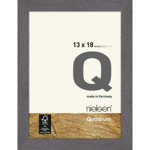 Holz-Wechselrahmen Quadrum 13x18 cm grau