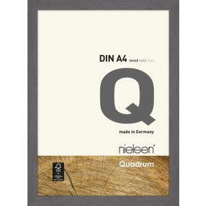 Nielsen Holz-Wechselrahmen Quadrum 21x30 cm grau