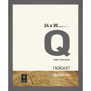 Holz-Wechselrahmen Quadrum 24x30 cm grau