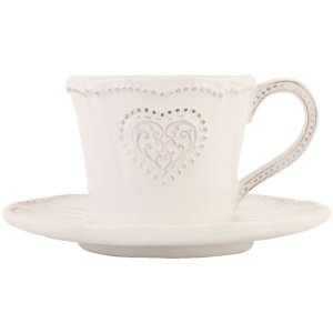 Clayre & Eef Kaffeetasse mit Untertasse HEART...