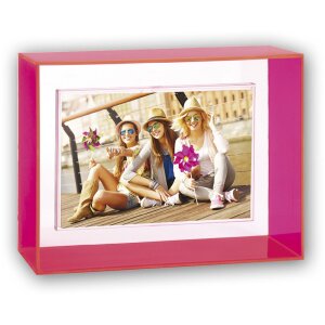 ZEP Acrylrahmen Fotorahmen Neon Pink 10x15 cm Hochwertig...