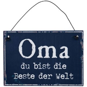 Metall-Schild "Oma du bis die Beste" 13x9 cm