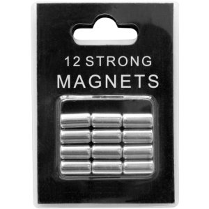 12 silberne Magnete in Blisterverpackung