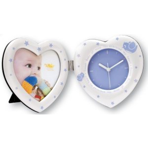 ZEP Heart Clock Bilderrahmen Uhr 10x20 cm blau für...