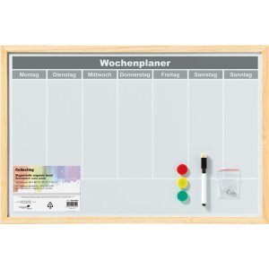 Walther Magnettafel-Wochenplaner 40x60 cm Holzrahmen...