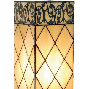 LumiLamp 5LL-1139 Tischlampe Tiffany Glas Rautenmuster...