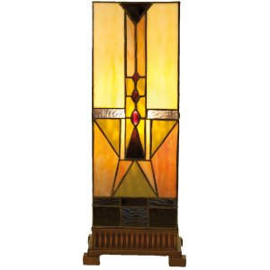 Tiffany Tischlampe 18x45 cm braun