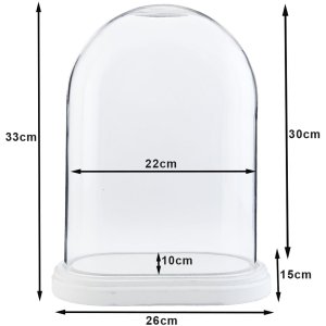 Clayre & Eef 6GL1764 Glasglocke Transparent 26x15x33...