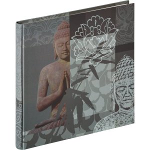 Walther Fotoalbum Buddha grau 26x25 cm 40 weiße Seiten