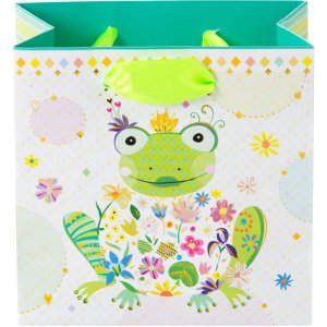 Goldbuch Geschenktasche HAPPY FROG 10x10 cm Kunstdruck...