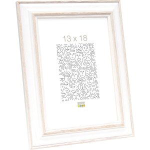 Bilderrahmen weiß-beige Holz 20,0 x28,0 cm S221H