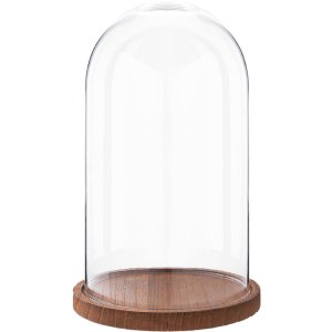 Clayre & Eef 6GL1946 Glasglocke 28 cm Holz Glas Rund