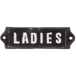 Textschild Ladies 15x3 cm - schwarz