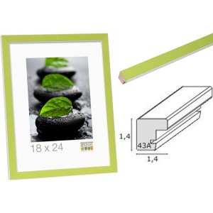Deknudt Holz-Bilderrahmen S43AL grün-weiß 9x13...