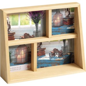 Galerierahmen Rustic 4 Fotos 10x10 cm und 10x15 cm natur