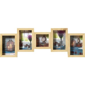 Galerierahmen Rustic 4 Fotos 10x15 cm und 10x10 cm Natur...