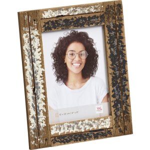 Holz-Fotorahmen Dupla 15x20 cm creme-blau