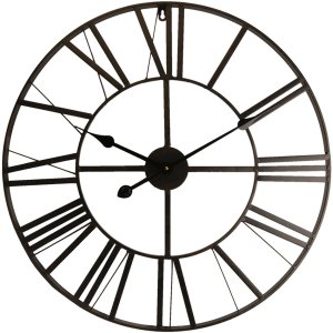 Uhr Ø 60x4 cm - 1xAA Weiß - Schwarz - 5KL0140S