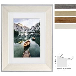 Hama Kunststoffrahmen Sierra mit Passepartout Holz-Optik...