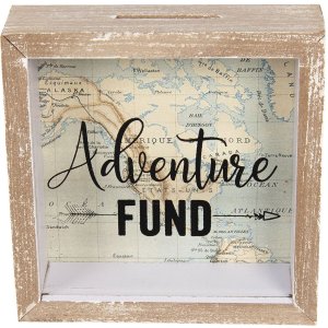 Spardose Adventure Fund 6H1734 braun 15x5x15 cm