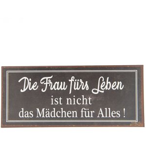 Textschild 6Y3248 Braun - Weiß 30x13 cm Blechschild