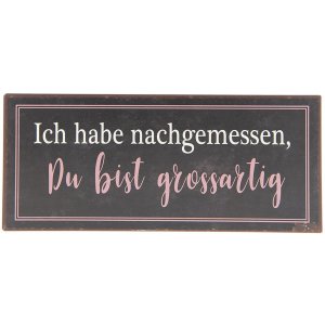 Textschild 6Y3250 Braun - Weiß 30x13 cm Blechschild