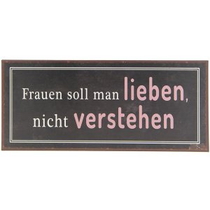 Textschild 6Y3268D Braun - Weiß 30x13 cm Blechschild