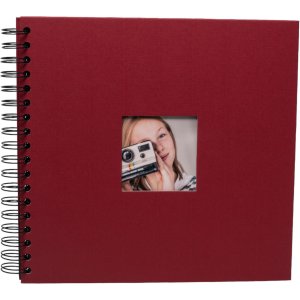 HNFD Spiralalbum Khari rosso gerippt 24x25 cm 50 schwarze...