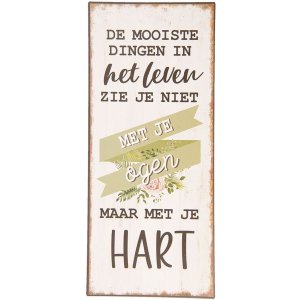 Textschild 13x30 cm - Clayre & Eef 6Y3638NL