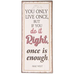 Textschild 13x30 cm - Clayre & Eef 6Y3639E