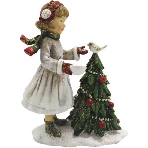 Dekoration Kind mit Weihnachtsbaum 9x5x12 cm Clayre &...