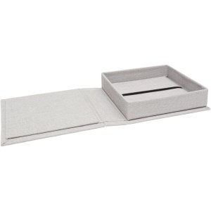 Deknudt USB-Box Aufbewahrungsbox Leinen grau 13x13 cm