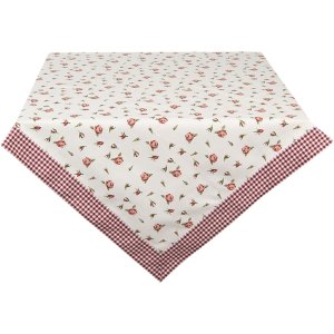 Clayre & Eef Tischdecke ROR05 Rot Floral 150x250 cm...