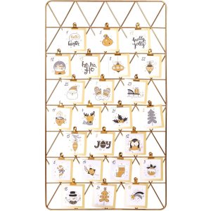 Walther Adventskalender Metall gold 40x70 cm mit 24 Clips...