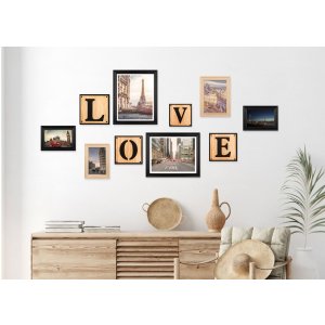 Walldecoration Love, Set mit 10 Artikeln