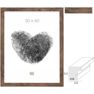 Deknudt Holzrahmen S45RH3AR braun Antireflexglas 10x15...