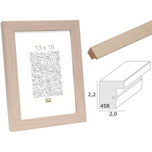 Holzrahmen S45RJ1AR eiche hell Antireflexglas