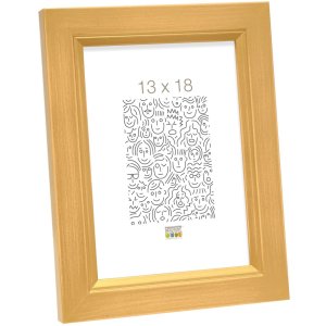 Holzrahmen S42L gold 15x20 cm Premiumglas