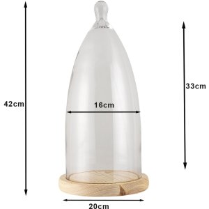 Glasglocke transparent Ø 19x41 cm 6GL3006