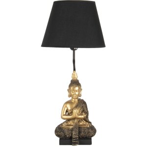 Clayre & Eef Tischlampe Buddha schwarz Ø 28x60...