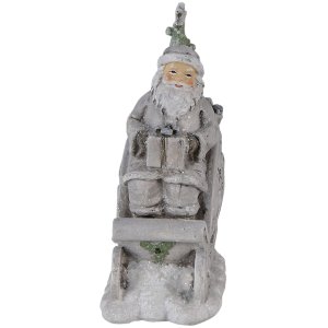 Dekoration Weihnachtsmann im Schlitten silber 10x6x13 cm...