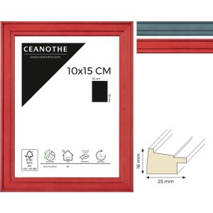 Ceanothe Belle-Ile Holzrahmen Blau Rot 10x15 cm bis 50x70 cm