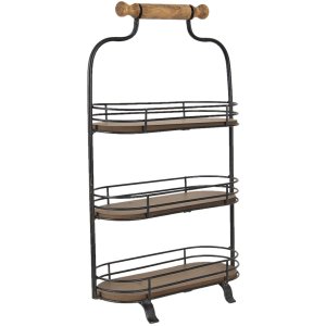 Clayre & Eef 5Y0962 Etagere 3 Etagen Schwarz, Braun...