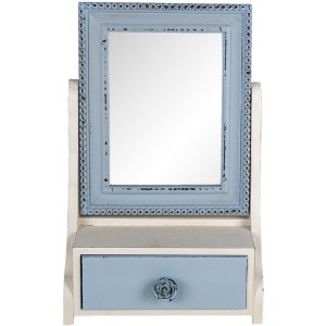 Clayre & Eef 62S242 Standspiegel Blau 25x14x38 cm