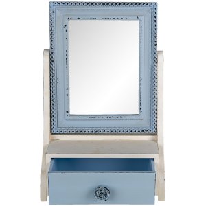 Clayre & Eef 62S242 Standspiegel Blau 25x14x38 cm