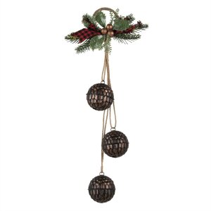 Clayre & Eef 64843 Weihnachtsdeko Braun, Rot 22x8x60 cm