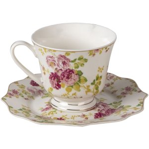 Clayre & Eef 6CE1293 Kaffeetasse mit Unterteller...