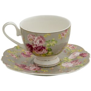 Clayre & Eef 6CE1294 Kaffeetasse mit Unterteller...