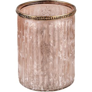 Clayre & Eef 6GL3357 Glas Kerzenhalter Beige, Rosa...